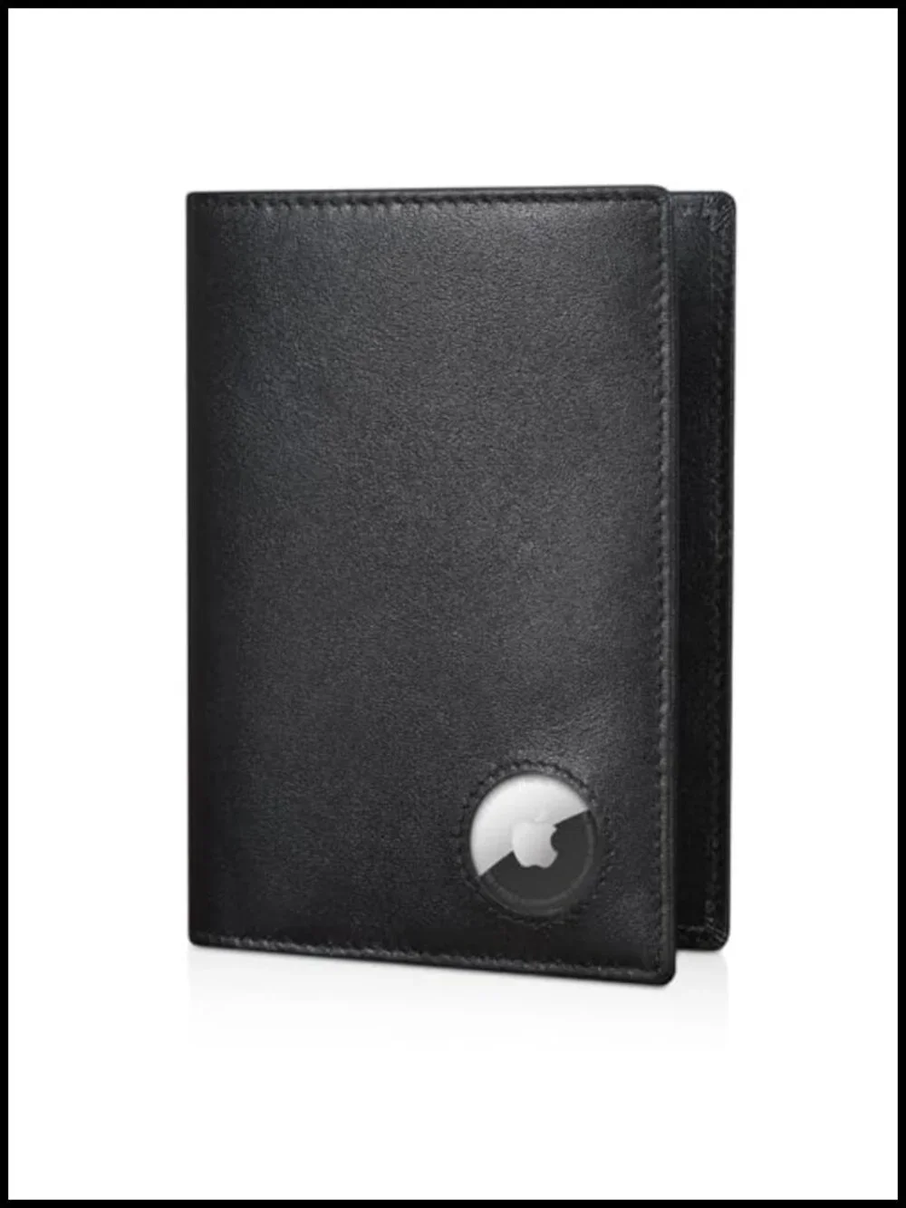 Genuine Leather Passport Holder RFID Blocking Wallet with AirTag Slot Travel